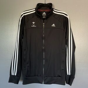Adidas Climalite Track Jacket USA Gymnastics Black Full-Zip 3 Stripe Adult S
